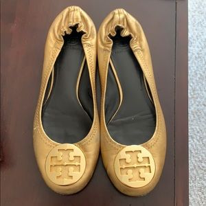 Tory Burch Reva ballet flats gold size 8.5